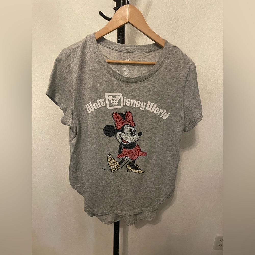 Walt Disney World - Minnie Mouse T-shirt with Gemstone Studs. Size large